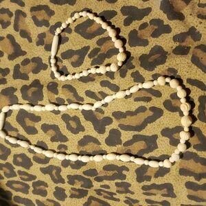 Real bone necklace and matching bracelet